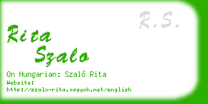 rita szalo business card
